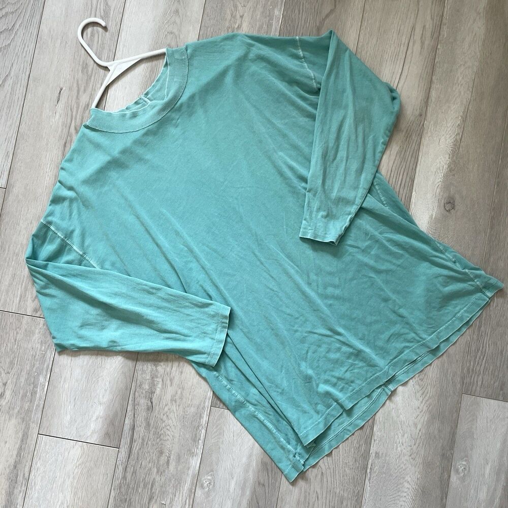 Free People Tshirt cotton oversized long sleeve womens Mint (xsmall) casual boho